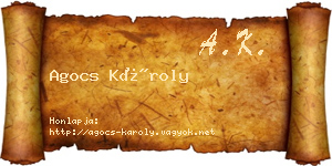 Agocs Károly névjegykártya